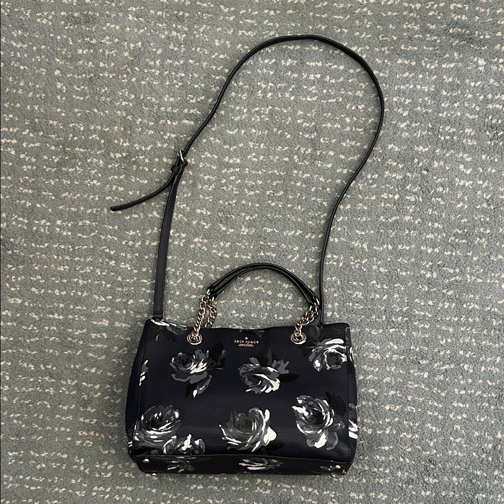 Kate Spade Briar Lane Night Rose Meena Satchel in Navy